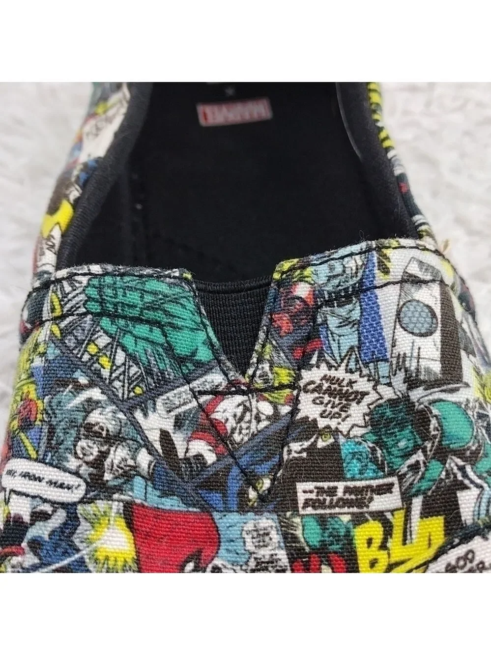 𝅺Toms X Marvel Tiny Alpargata Comic Book Pop Print Slip On Casual Sneaker Shoe